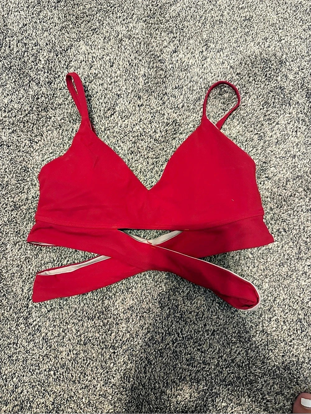 lululemon Nulu Wrap-Front Longline Bra Pink Bikini Top